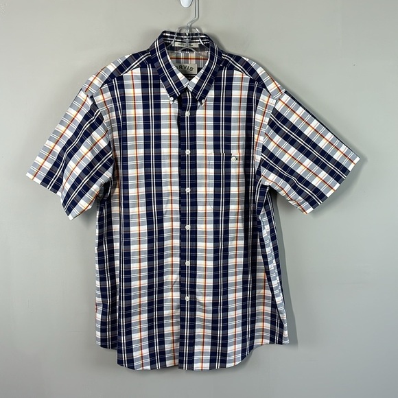 ORVIS Plaid Button Down Short Sleeve Shirt Size L - Picture 1 of 12